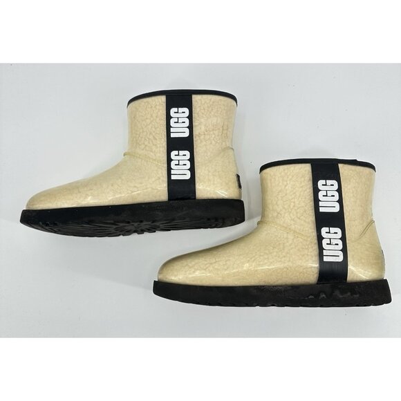 UGG BOOTIES SHOES classic clear mini ankle waterproof winter snow ivory logo 10 - Picture 7 of 10